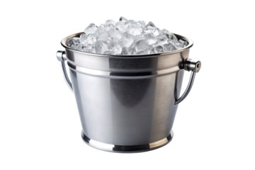Ice bucket isolated on a transparent background