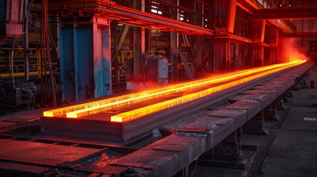 Hot billet (bloom) continuous casting, also called strand casting