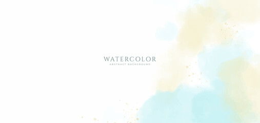 Abstract horizontal watercolor background. Neutral light colored empty space background illustration