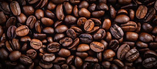 Obraz premium An old background showcasing black coffee beans with ample copy space image