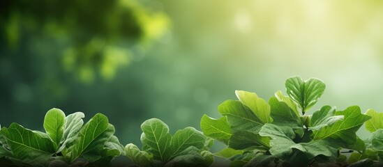 Forest background with a common fig in the copy space image
