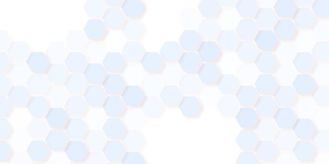 Blue and white honey hexagonal cells seamless texture. Black honeycomb on a white background.