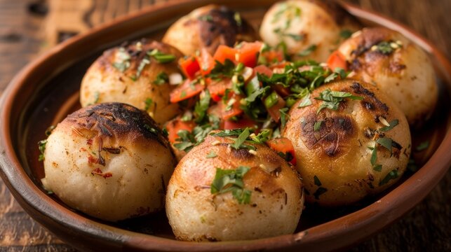The Indian dish Litti is a ball of wholemeal flour dough filled with a mixture of sattu spices (roasted black chickpea flour).