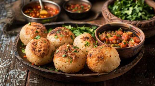 The Indian dish Litti is a ball of wholemeal flour dough filled with a mixture of sattu spices (roasted black chickpea flour).