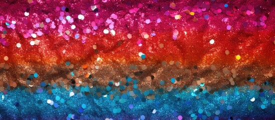 A vibrant and dazzling background with a variety of multicolored glitter paper creating a textured...