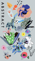 Abstract floral creative background. Vector illustration