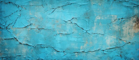 Obraz premium Vintage background with cracked azure paint providing a unique and textured copy space image