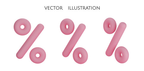 Fototapeta premium Percent sign. Percentage, discount, sale, promotion concept. 3d vector icon illustration.