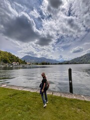 Girl near a lake
