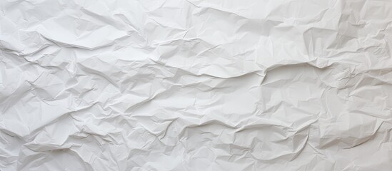 Obraz premium A white and crumpled sheet of paper with a texture resembling recycled paper providing a blank area for text. Copyspace image