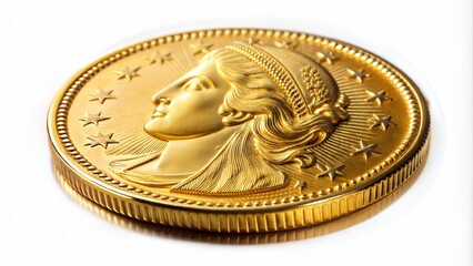 Gold Coin: An image featuring a shiny gold coin, symbolizing wealth, prosperity, and investment in precious metals.	
