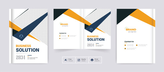 Modern corporate Business brochure cover page annual report book cover business profile design template elegant modern editable text and vector design layout