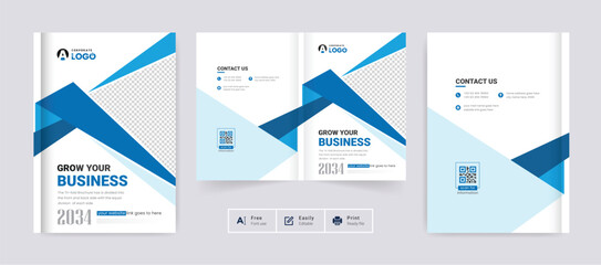 Modern corporate Business brochure cover page annual report book cover business profile design template elegant modern editable text and vector design layout