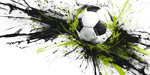 Dynamic Soccer Ball with Splatter Art