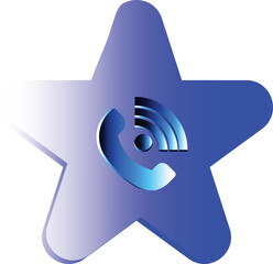 Wifi and call icon on a button background