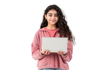 Middle Eastern Girl with Laptop