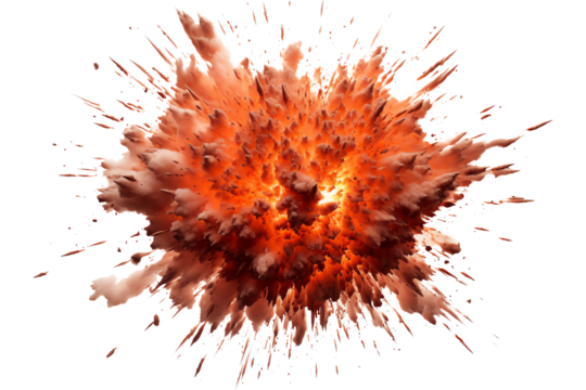 A fiery explosion with sparks and flames.