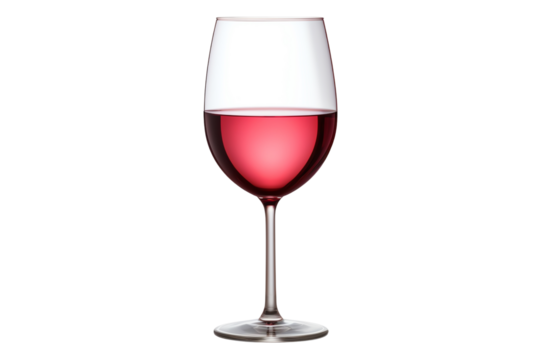 A glass of red wine on a transparent background.