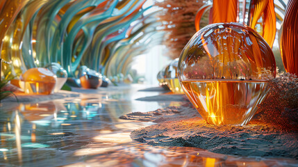 Soft Power in international arts, global art fairs, diverse artworks, international artists, cultural expressions, modern venues, high-resolution, professional grade, editorial quality -