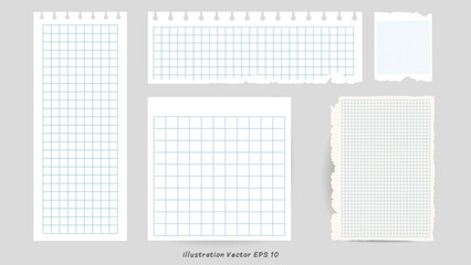 Set of realistic vector illustration of blank sheets on gray background, Vector illustration EPS 10