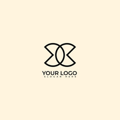 Modern shape circle with x luxury Logo vector