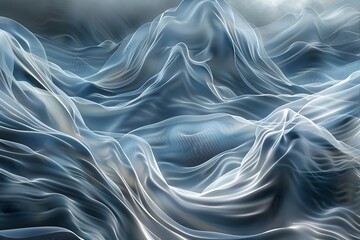 Obraz premium Shimmering Digital Dreamscape of Ethereal Light and Fluid Motion