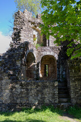 Ruins of the old castle. Bressuire is a commune in the Deux-S&egrave;vres department: the Nouvelle-Aquitaine region. France