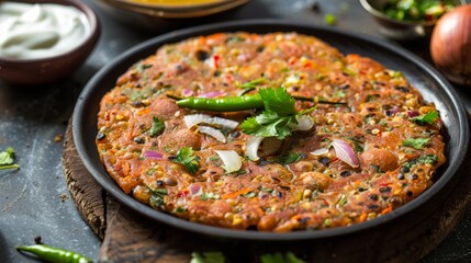 Nutritious talipita tortilla, produced in Maharashtra, India.