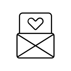 Icon Line color black Love letter