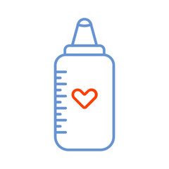Icon Line dual tune color blue and red milk drinking bottle