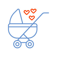 Icon Line dual tune color blue and red A child full of hope