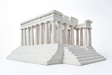 Obraz premium Echoes of Antiquity: White Marble Ancient Greek Temple Model