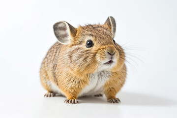 Fototapeta premium Curious Brown Mouse on White Background