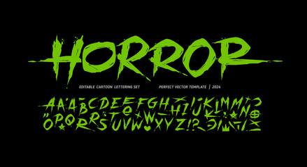 Helloween Party scary font type alphabet with signs and symbols. Horror font. Street Art graffiti style font type letterning. Rock style elements collection for tee print and textile pattern design	

