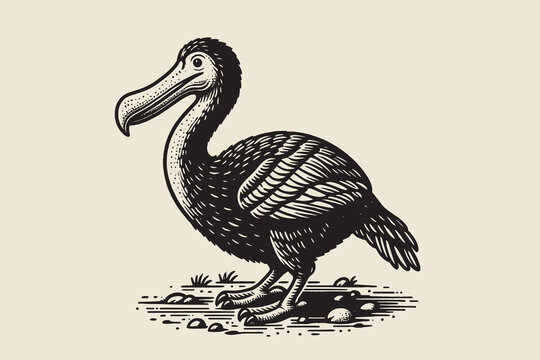 recommend clip art: Dodo bird. Beautiful vintage engraving vector illustration, icon, logo, emblem