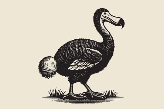 recommend clip art: Dodo bird. Beautiful vintage engraving vector illustration, icon, logo, emblem