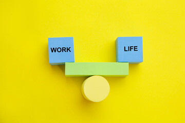 Work life balance concept; employee compare between job and family