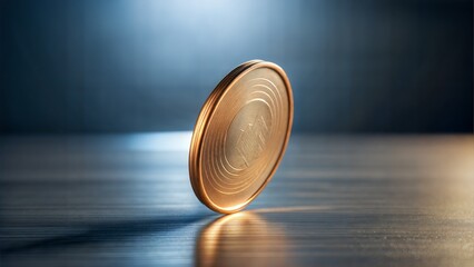 Coin Rolling or Spinning: An image of a coin rolling or spinning on a surface, symbolizing motion, activity, or financial transactions in progress.	
