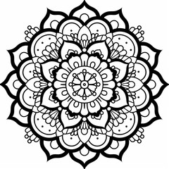 a black and white drawing of a flower with a large center