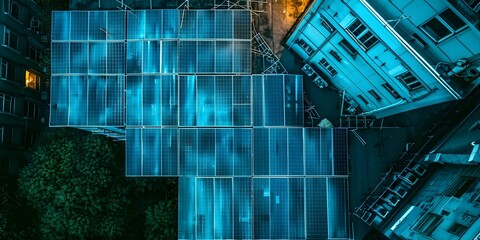 Installing Solar Panels on a Rooftop. Concept Solar Energy, Renewable Energy, Energy Efficiency, Eco-Friendly Practices, Home Improvements