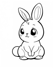 a drawing of a cute little bunny sitting down