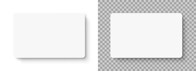 Mockup realistic business card set, gift card paper placeholder template mockup with shadows effect, mockup visit card