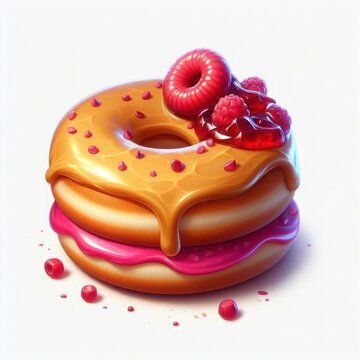 recommend clip art:  Illustration of peanut butter and jelly donuts clip art on white background