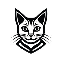 Minimalist cat logo vector art illustration 