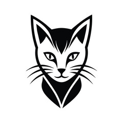 Minimalist cat logo vector art illustration 