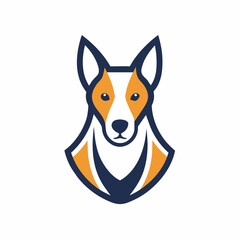 Minimalist dog logo vector art illustration