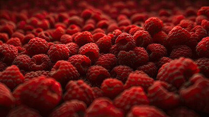 Ruby Delights: A Cluster of Raspberries Bursting With Juicy Goodness