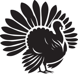 Obraz premium Turkey silhouette vector black and white. Turkey logo.