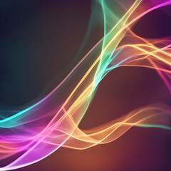 Fototapeta premium abstract colorful blurred neon wave bokeh background created using generative AI tools