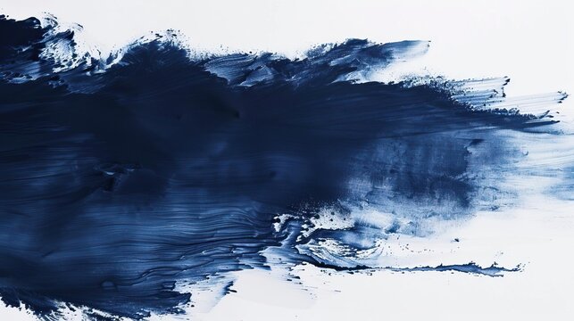 Closeup of a deep navy blue smear, its edges fading into soft white